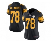 Women's Nike Pittsburgh Steelers #78 Alejandro Villanueva Limited Black Rush NFL Jersey