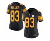 Women's Nike Pittsburgh Steelers #83 Heath Miller Limited Black Rush NFL Jersey