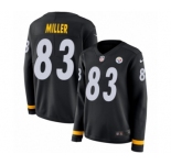 Women's Nike Pittsburgh Steelers #83 Heath Miller Limited Black Therma Long Sleeve NFL Jersey