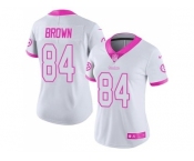 Women's Nike Pittsburgh Steelers #84 Antonio Brown Limited Rush Fashion Pink NFL Jersey