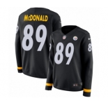 Women's Nike Pittsburgh Steelers #89 Vance McDonald Limited Black Therma Long Sleeve NFL Jersey