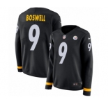 Women's Nike Pittsburgh Steelers #9 Chris Boswell Limited Black Therma Long Sleeve NFL Jersey