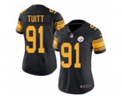 Women's Nike Pittsburgh Steelers #91 Stephon Tuitt Limited Black Rush NFL Jersey