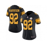 Women's Nike Pittsburgh Steelers #92 James Harrison Limited Black Rush NFL Jersey
