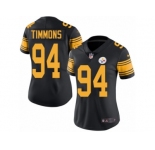 Women's Nike Pittsburgh Steelers #94 Lawrence Timmons Limited Black Rush NFL Jersey