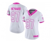 Women's Nike Pittsburgh Steelers #97 Cameron Heyward Limited Rush Fashion Pink NFL Jersey