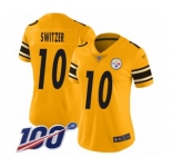 Women's Pittsburgh Steelers #10 Ryan Switzer Limited Gold Inverted Legend 100th Season Football Jersey