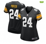 Women's Pittsburgh Steelers #24 Joey Porter Jr. Black Stitched Game Jersey