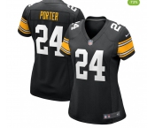 Women's Pittsburgh Steelers #24 Joey Porter Jr. Black Stitched Game Jersey
