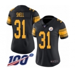 Women's Pittsburgh Steelers #31 Donnie Shell Limited Black Rush Vapor Untouchable 100th Season Football Jersey