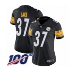 Women's Pittsburgh Steelers #37 Carnell Lake Black Team Color Vapor Untouchable Limited Player 100th Season Football Jersey