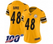 Women's Pittsburgh Steelers #48 Bud Dupree Limited Gold Inverted Legend 100th Season Football Jersey