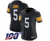 Women's Pittsburgh Steelers #5 Joshua Dobbs Black Alternate Vapor Untouchable Limited Player 100th Season Football Jersey