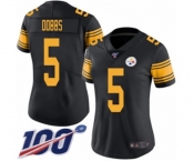 Women's Pittsburgh Steelers #5 Joshua Dobbs Limited Black Rush Vapor Untouchable 100th Season Football Jersey