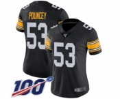 Women's Pittsburgh Steelers #53 Maurkice Pouncey Black Alternate Vapor Untouchable Limited Player 100th Season Football Jersey