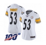 Women's Pittsburgh Steelers #53 Maurkice Pouncey White Vapor Untouchable Limited Player 100th Season Football Jersey