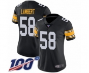 Women's Pittsburgh Steelers #58 Jack Lambert Black Alternate Vapor Untouchable Limited Player 100th Season Football Jersey