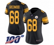 Women's Pittsburgh Steelers #68 L.C. Greenwood Limited Black Rush Vapor Untouchable 100th Season Football Jersey