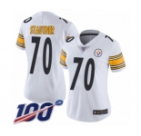 Women's Pittsburgh Steelers #70 Ernie Stautner White Vapor Untouchable Limited Player 100th Season Football Jersey