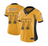 Women's Pittsburgh Steelers #77 Marcus Gilbert Gold Rush Drift Fashion Football Jersey