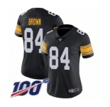 Women's Pittsburgh Steelers #84 Antonio Brown Black Alternate Vapor Untouchable Limited Player 100th Season Football Jersey