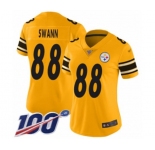 Women's Pittsburgh Steelers #88 Lynn Swann Limited Gold Inverted Legend 100th Season Football Jersey