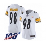 Women's Pittsburgh Steelers #98 Vince Williams White Vapor Untouchable Limited Player 100th Season Football Jersey