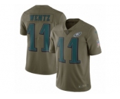 Youth Nike Philadelphia Eagles #11 Carson Wentz Limited Olive 2017 Salute to Service NFL Jersey