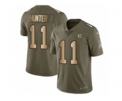 Youth Nike Pittsburgh Steelers #11 Justin Hunter Limited Olive Gold 2017 Salute to Service NFL Jersey
