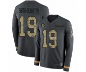 Youth Nike Pittsburgh Steelers #19 JuJu Smith-Schuster Limited Black Salute to Service Therma Long Sleeve NFL Jersey