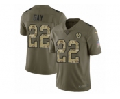 Youth Nike Pittsburgh Steelers #22 William Gay Limited Olive Camo 2017 Salute to Service NFL Jersey