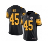 Youth Nike Pittsburgh Steelers #45 Roosevelt Nix Limited Black Rush NFL Jersey