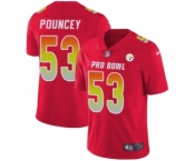 Youth Nike Pittsburgh Steelers #53 Maurkice Pouncey Limited Red AFC 2019 Pro Bowl NFL Jersey