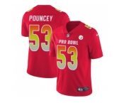 Youth Nike Pittsburgh Steelers #53 Maurkice Pouncey Red Stitched NFL Limited AFC 2018 Pro Bowl Jersey