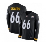 Youth Nike Pittsburgh Steelers #66 David DeCastro Limited Black Therma Long Sleeve NFL Jersey