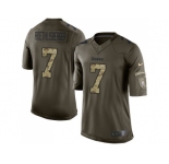 Youth Nike Pittsburgh Steelers #7 Ben Roethlisberger Green Stitched NFL Limited 2015 Salute to Service Jersey