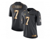 Youth Nike Pittsburgh Steelers #7 Ben Roethlisberger Limited Black Gold Salute to Service NFL Jersey