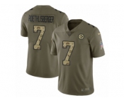 Youth Nike Pittsburgh Steelers #7 Ben Roethlisberger Limited Olive Camo 2017 Salute to Service NFL Jersey