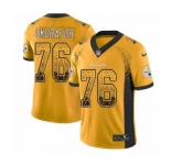 Youth Nike Pittsburgh Steelers #76 Chukwuma Okorafor Limited Gold Rush Drift Fashion NFL Jersey