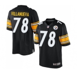 Youth Nike Pittsburgh Steelers #78 Alejandro Villanueva Elite Black Team Color NFL Jersey