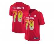 Youth Nike Pittsburgh Steelers #78 Alejandro Villanueva Red Stitched NFL Limited AFC 2018 Pro Bowl Jersey