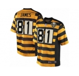 Youth Nike Pittsburgh Steelers #81 Jesse James Limited Yellow Black Alternate 80TH Anniversary Throwback NFL Jersey