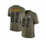 Youth Nike Pittsburgh Steelers #82 John Stallworth Limited Olive 2017 Salute to Service NFL Jersey