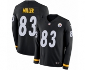 Youth Nike Pittsburgh Steelers #83 Heath Miller Limited Black Therma Long Sleeve NFL Jersey
