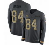 Youth Nike Pittsburgh Steelers #84 Antonio Brown Limited Black Salute to Service Therma Long Sleeve NFL Jersey