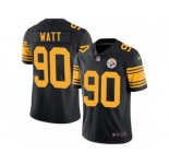 Youth Nike Pittsburgh Steelers #90 T. J. Watt Limited Black Rush NFL Jersey