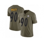 Youth Nike Pittsburgh Steelers #90 T. J. Watt Limited Olive 2017 Salute to Service NFL Jersey