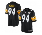 Youth Nike Pittsburgh Steelers #94 Tyson Alualu Limited Black Team Color NFL Jersey