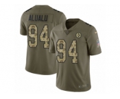 Youth Nike Pittsburgh Steelers #94 Tyson Alualu Limited Olive Camo 2017 Salute to Service NFL Jersey