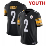Youth Pittsburgh Steelers #2 Justin Fields Black Vapor Untouchable Limited Football Stitched Jersey